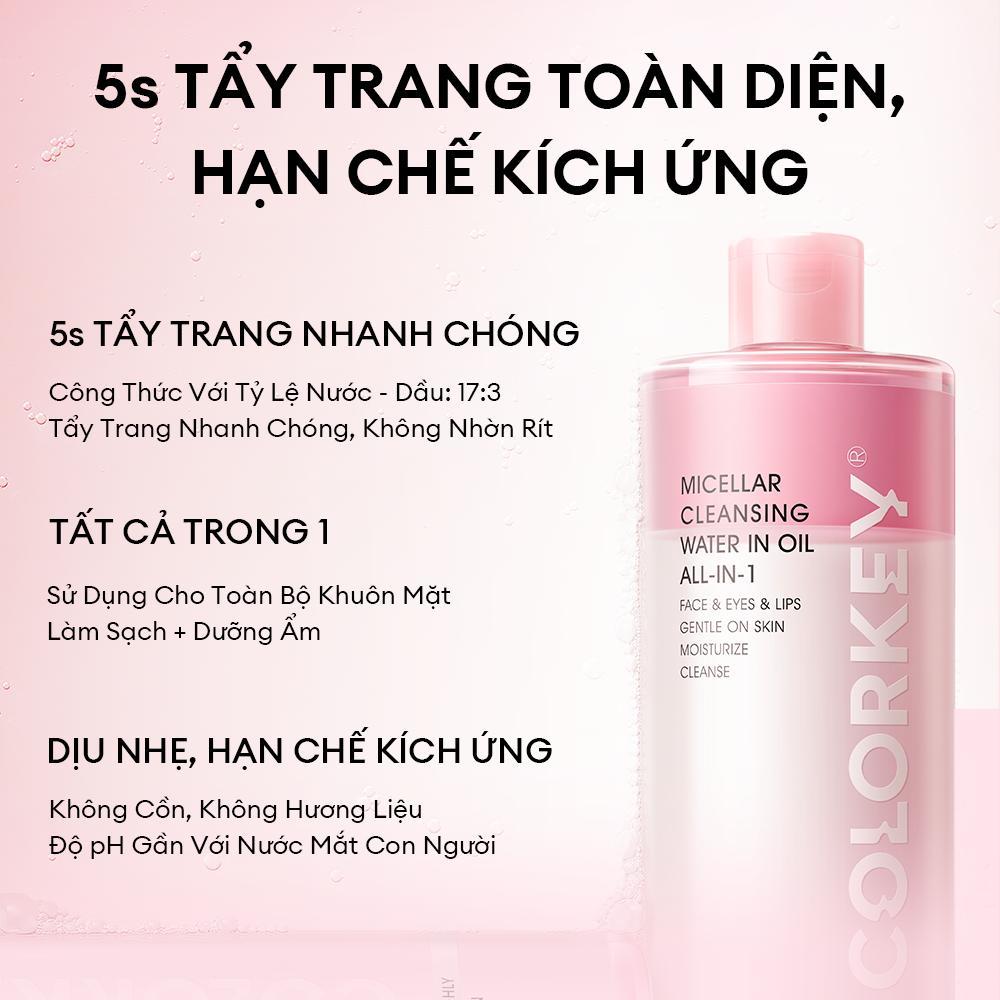 Ảnh 5 của Nước tẩy trang 2 lớp Colorkey Micellar Cleansing Water In Oil All-In-1 cho mọi loại da 500ml