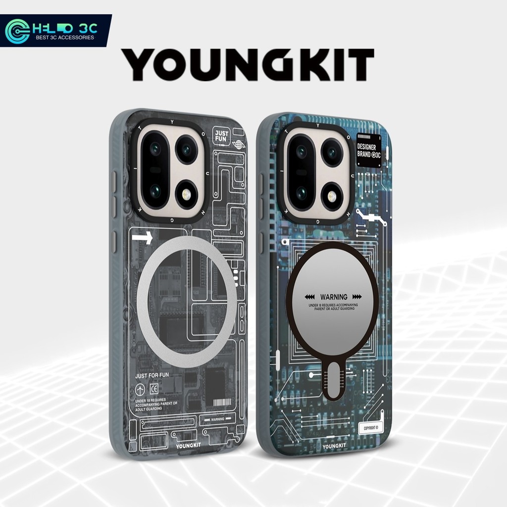 Ốp từ tính Youngkit Circuit Texture cho Oneplus 13 chống sốc cho ốp lưng Oneplus 13 chống rơi