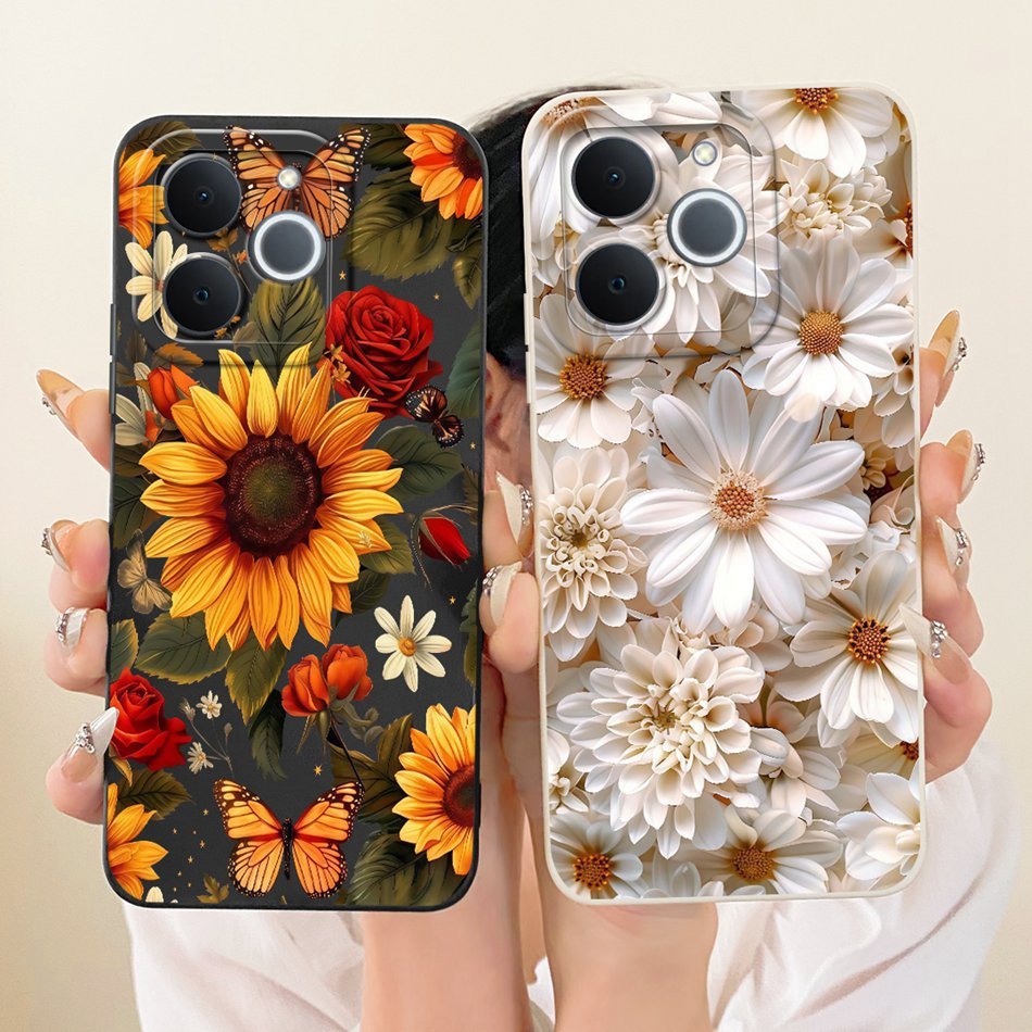 Dành Cho Realme Note 70 70T Vỏ Bảo Vệ Ống Kính Realme Note70 Note70T Ốp Điện Thoại Silicon Mềm Hoa C