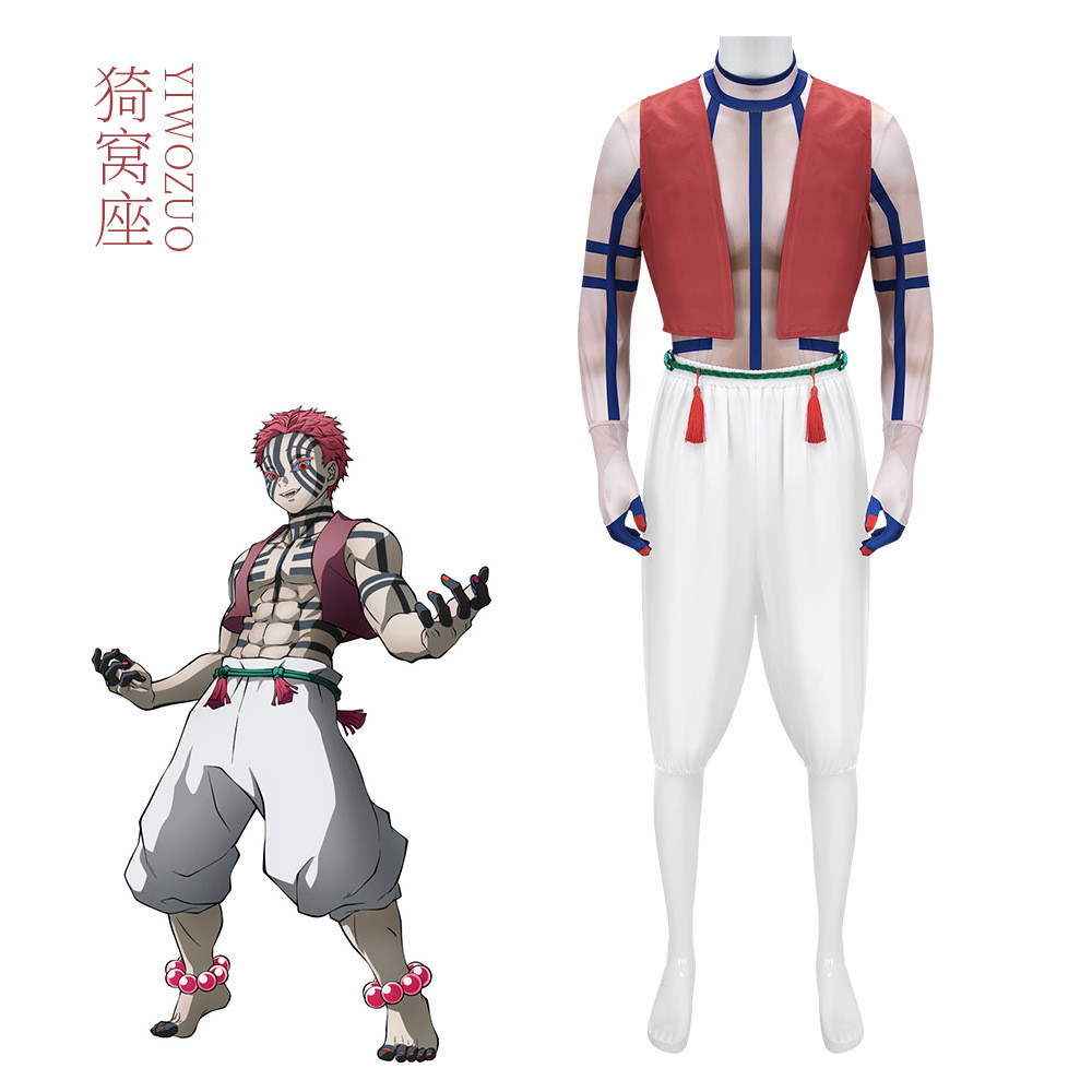 Demon Slayer Kimetsu No Yaiba Cos Quần Áo Anime Mười Hai Kizuki Akaza Cosplay Nhập Vai Trang Phục