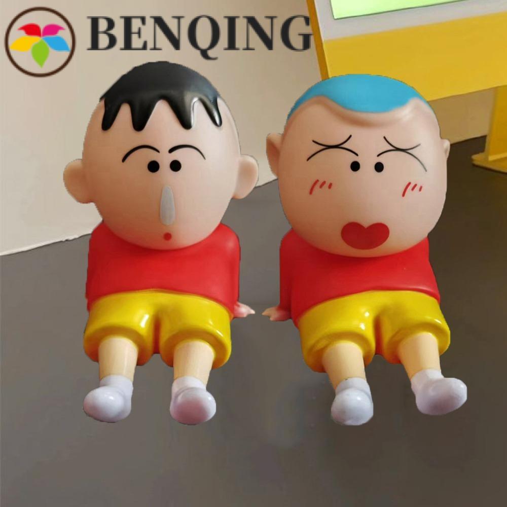 BENQING Crayon Shin-Chan Hình, với giá đỡ điện thoại búp bê PVC nhẹ Crayon Shin-Chan, Giá đỡ điện th