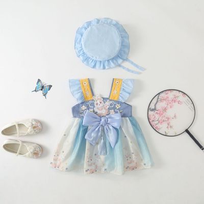 Set Body Váy Cổ Trang Hiện Đại Thỏ Kèm Nón Cho Bé Gái Sơ Sinh 1 2 Tuổi MINTSCLOSET Quảng Châu BV7213