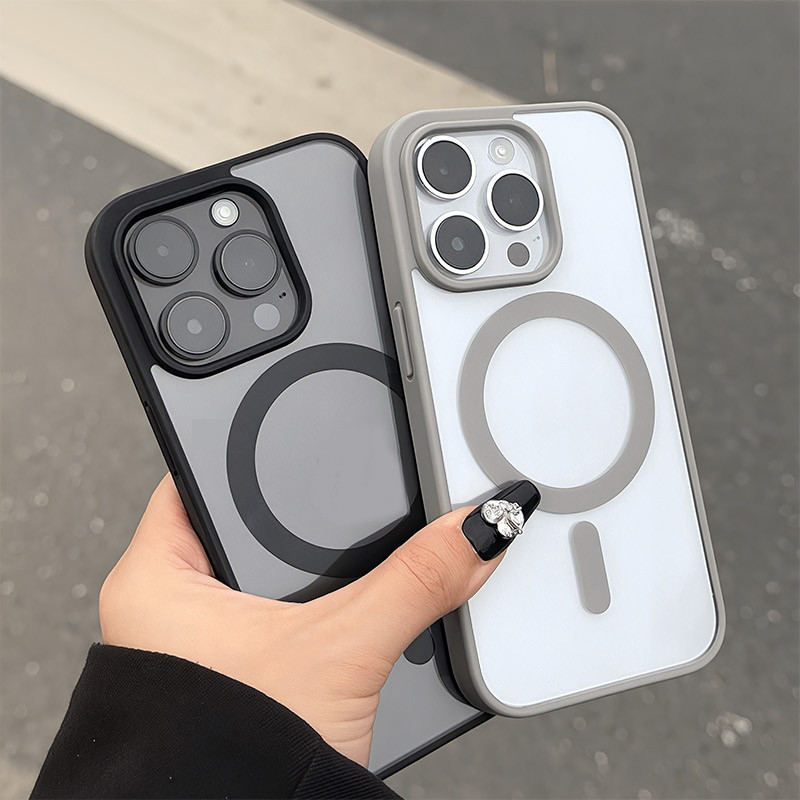 Ốp Lưng Trong Suốt Chống Sốc Cho Iphone Mô Hình Sạc Không Dây Từ Tính IP17PM-IP11 078