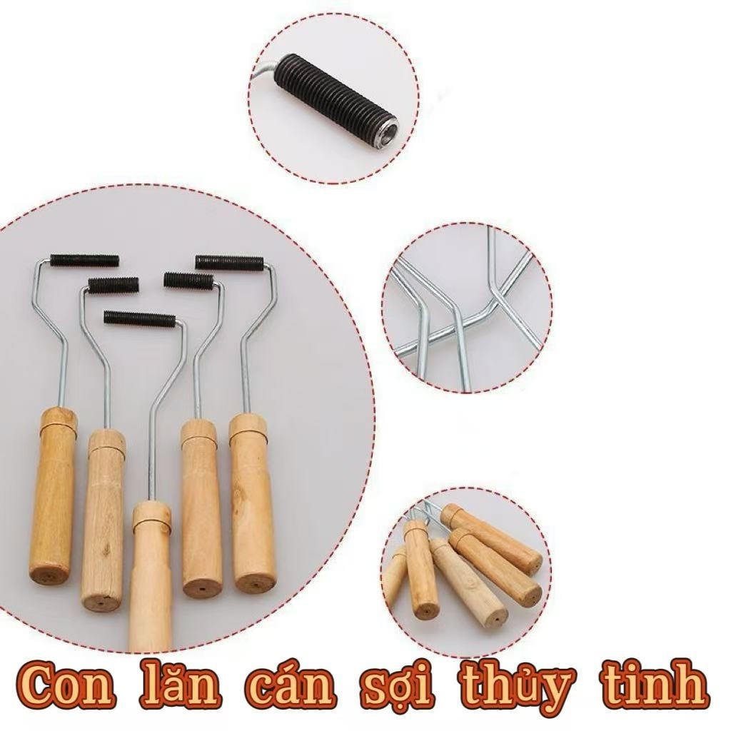 28*50/100mmBàn chải con lăn tùy chỉnh FRP đặc biệt lông đen Bristle bàn chải con lăn FRP tay dán côn