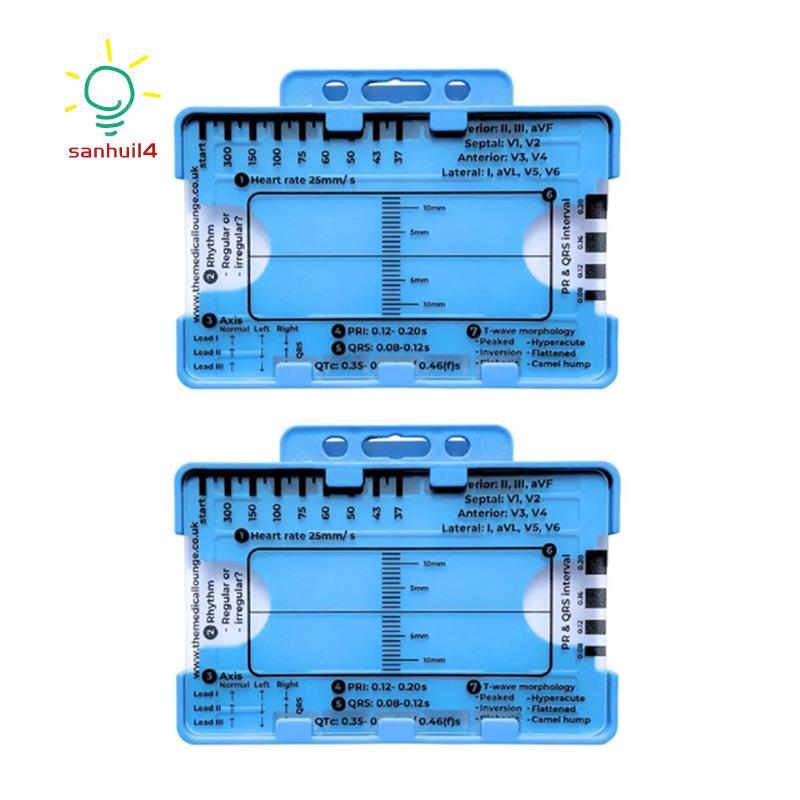 2 CÁI ECG 7 bước Thước ECG Thước 7 bước cho ECG Thước 7 bước ECG Thước đo ECG, Công cụ đánh giá ECG 