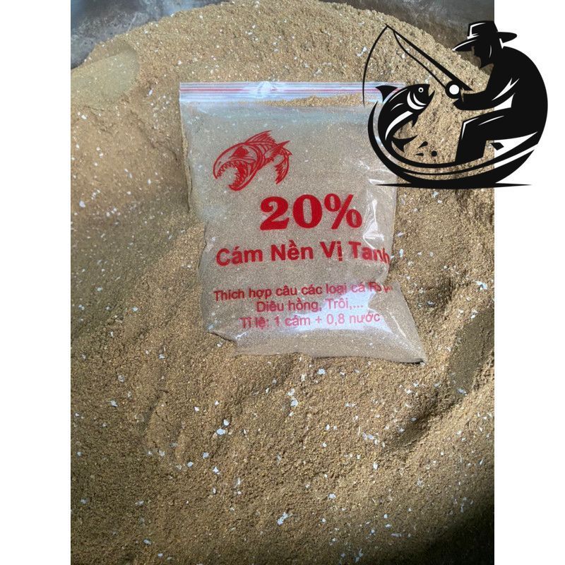(Hàng loại 1 )  [Giá Rẻ] Cám nền 1000g thơm tanh 20% đạm  vs 40% đạm câu rô phi, chép, trôi VN - TKD