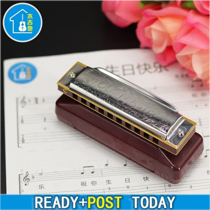 Suzuki 1072-C Folkmaster Tiêu Chuẩn 10 Lỗ Diatonic Harmonica Key Suzuki 10 Lỗ Harmonica Mười Lỗ Blue
