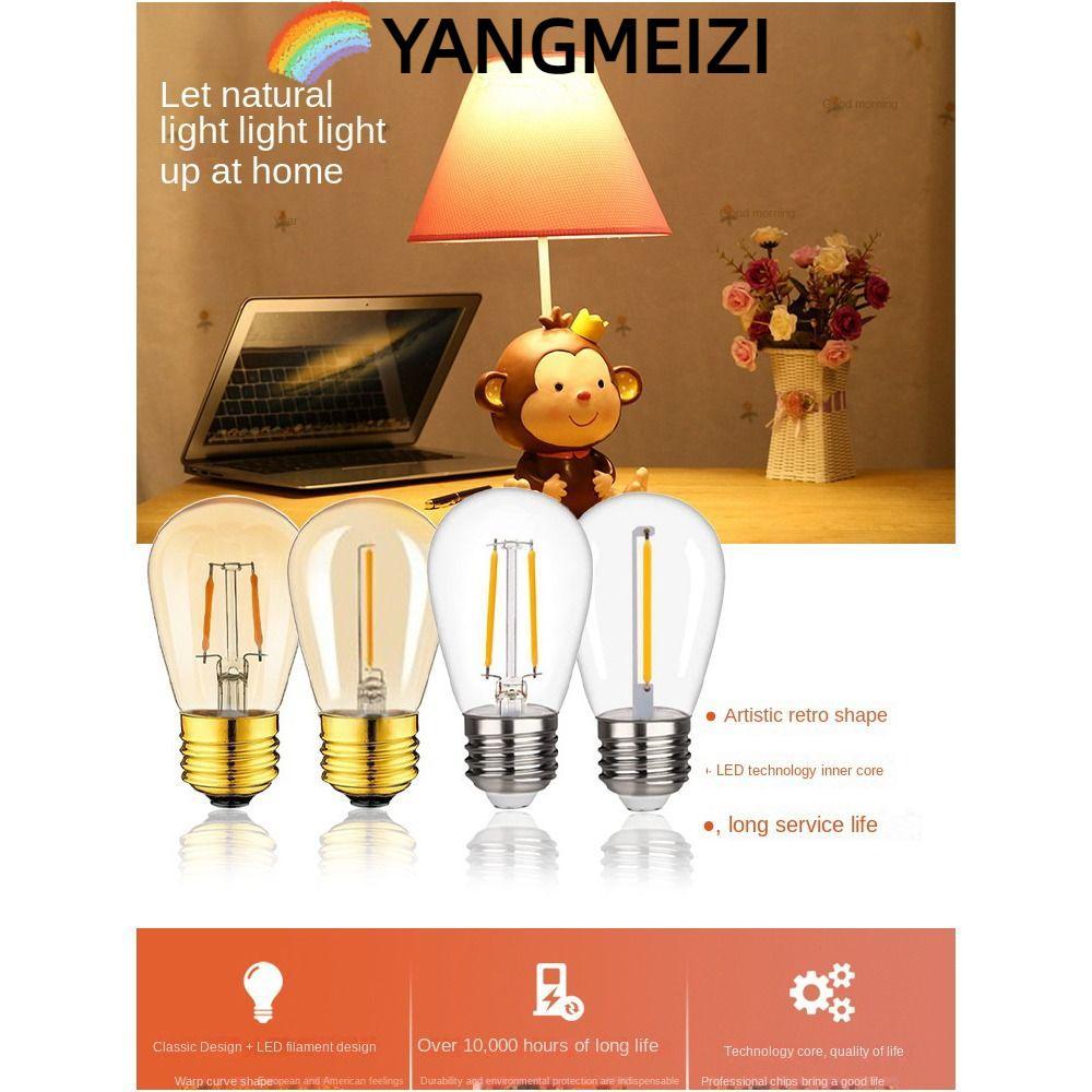 Bóng đèn LED YANGMEIZI ST45, Bóng đèn pha lê sợi đốt trắng ấm áp, Nến nóng 2700K 1W 2W Bóng đèn 2700
