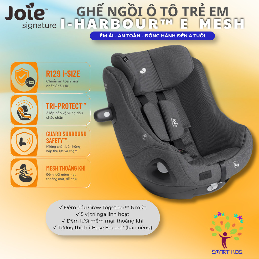 Ghế Ngồi ô Tô Trẻ Em Joie I-Harbour E Ebony Mesh