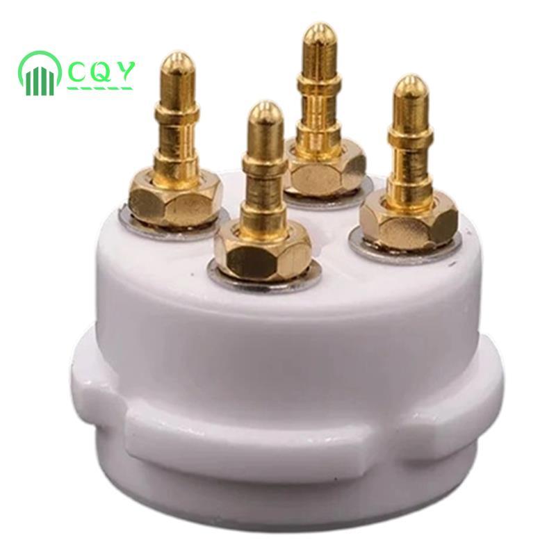 Hifi Vintage Tube AMP 4 Chân Không Ống Ổ Cắm Đế 2A3 300B 40 45 50 5Z3 811 101D 24K Mạ Vàng Đồng Pin 