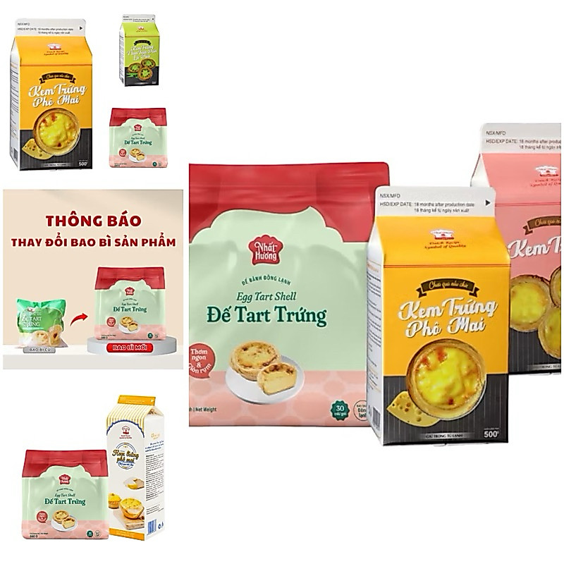 COMBO TART TRỨNG, ĐẾ TART VÀ KEM PHÔ MAI, KEM TRỨNG