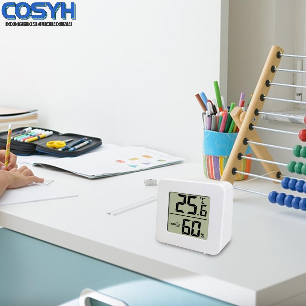 <cosyh>Thermohygrometer Temperature Humidity Tester Clear LCD Display Smart Hygrometer