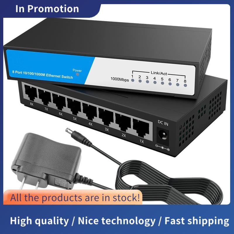 8 cổng Gigabit Ethernet Switch 1000Mbps Gigabit Ethernet Switch Bộ chia Internet Công tắc thông minh