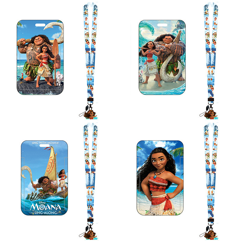Bộ thẻ hoạt hình phiêu lưu Moana Princess Moana Ocean, Bộ ID sinh viên, Dây treo dài