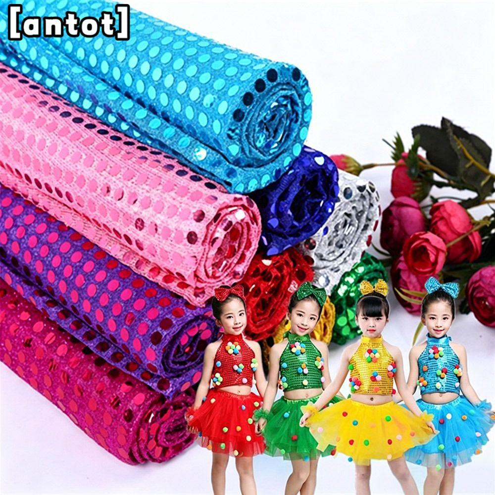 Vải Sequin ANTOT, Kim Sa Lấp Lánh 100cm * 110cm Vải Lấp Lánh, Thời Trang DIY Vải Sequin Cưới
