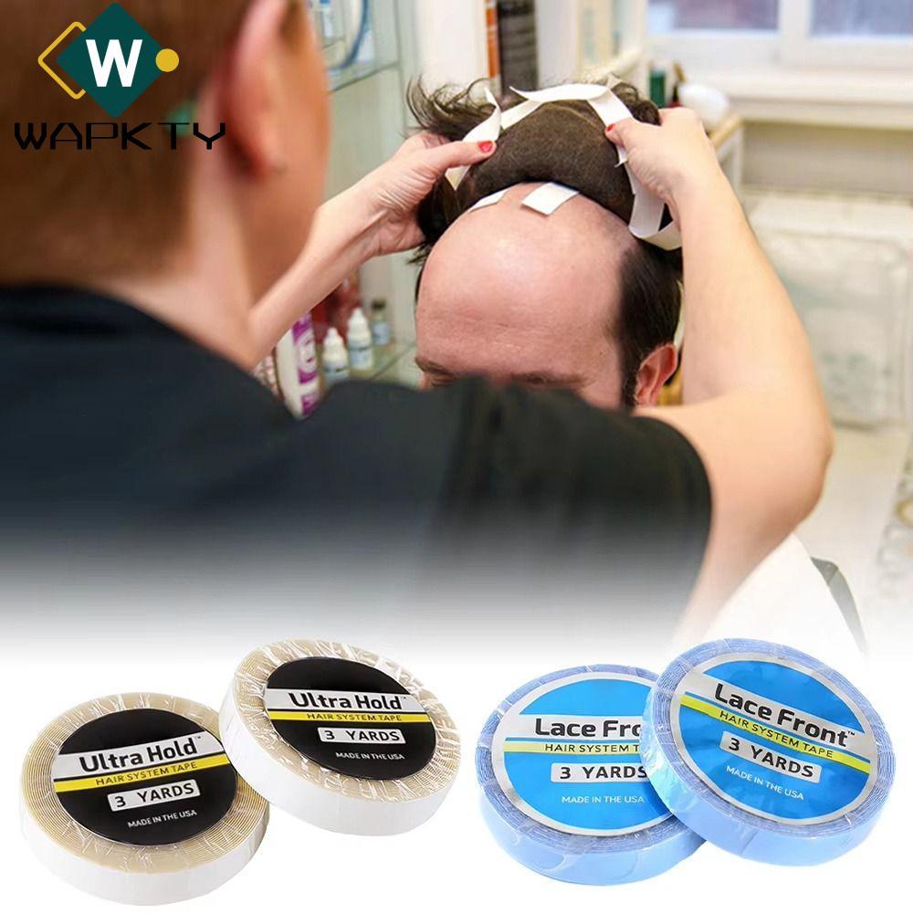 WAPKTY 1 Cuộn Ren Phía Trước Keo, Băng Giả Hai Mặt Dính Chắc Chắn, Băng Hệ Thống Tóc Siêu Giữ Chống 