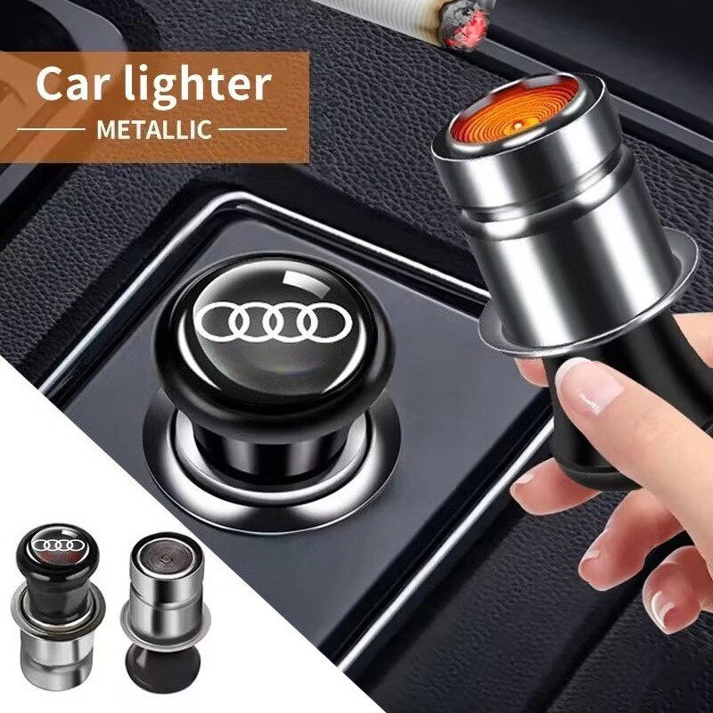 Xe Ô Tô Di Động Thuốc Lá Bật Lửa Tự Động Huy Hiệu Xì Gà Bật Lửa Adapter Cho Xe Audi Sline A1 A2 A3 A