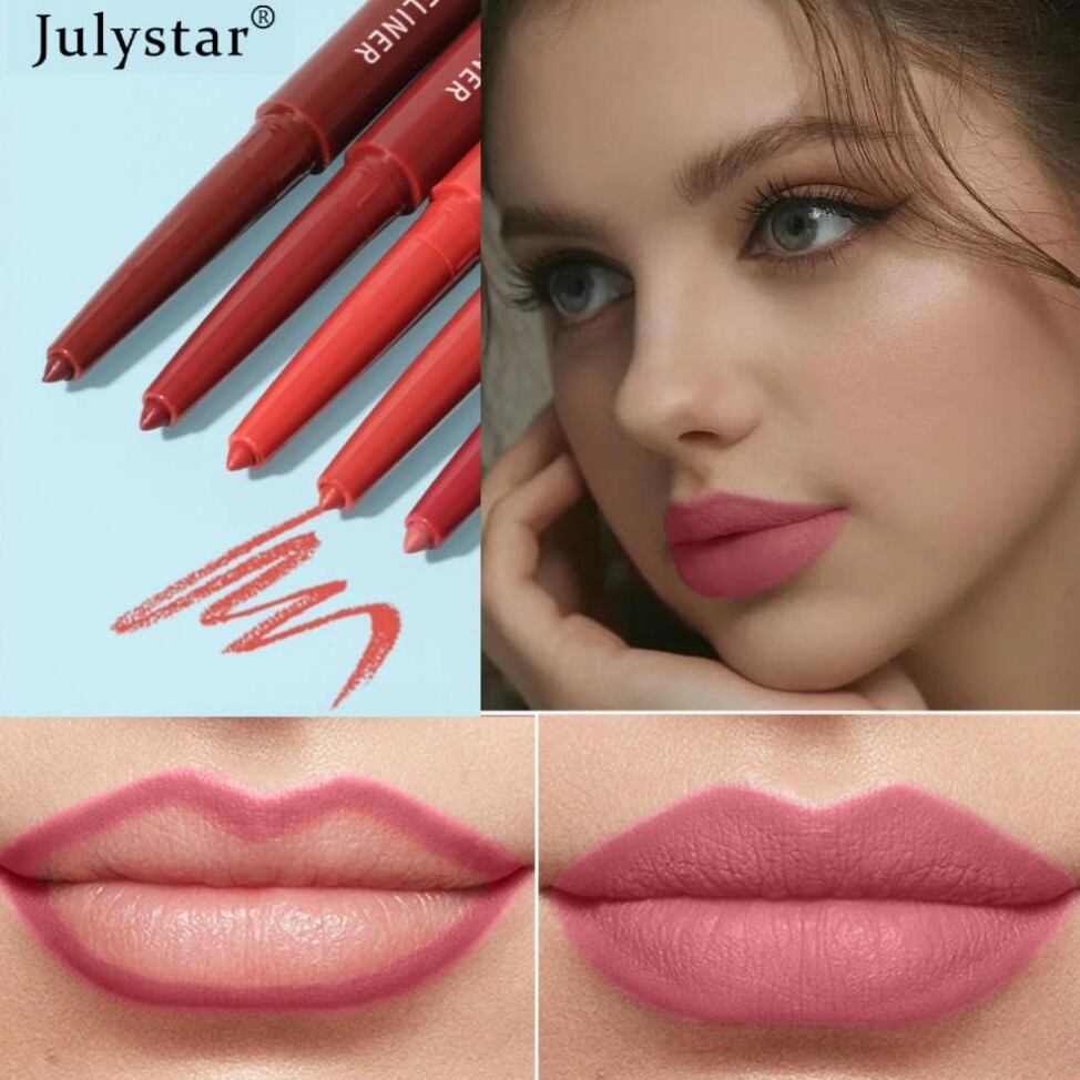 FenHuan Julystar [TH cổ phiếu địa phương] 6 màu Matte Lip Liner Pencil Original Son môi chống thấm n