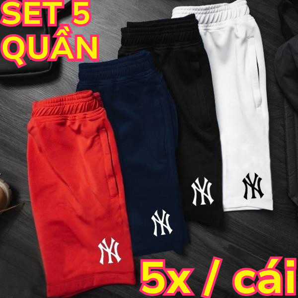 Combo 5 Quần short thể thao Nam NY 2 túi kéo khoá vải gió dù tập Gym ở nhà đi chơi QĐ14