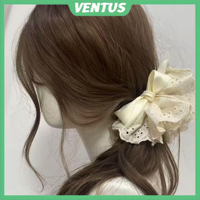 VENTUS Pháp Tính Khí Ren Nơ Kẹp Tóc Cá Mập Kẹp Tóc Nữ Phụ Kiện Tóc VENTUS