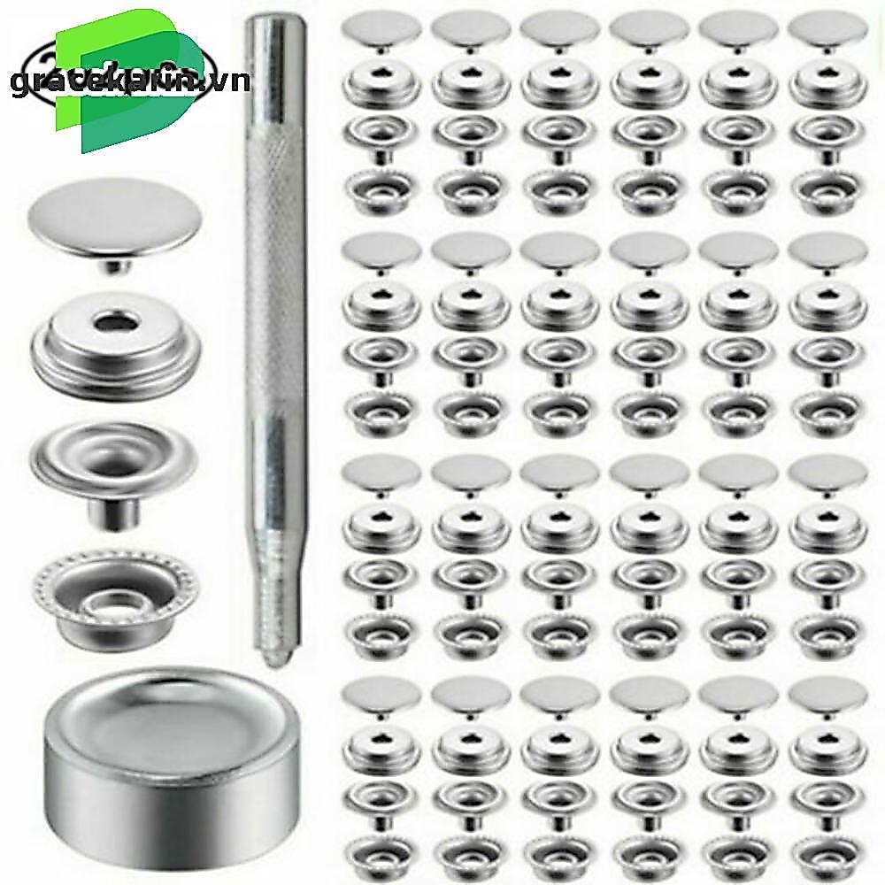 Snap Button Kit 200pcs Accessories Kit Push Button Sockets Set Snap Fastener