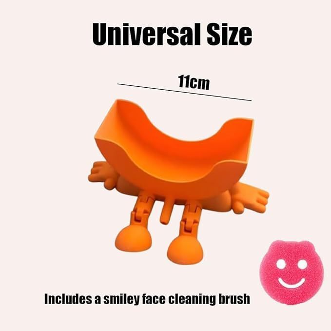 Dễ thương Smiley Sponge Giá đỡ bồn rửa Giá thoát nước Nhà bếp Chà lưu trữ