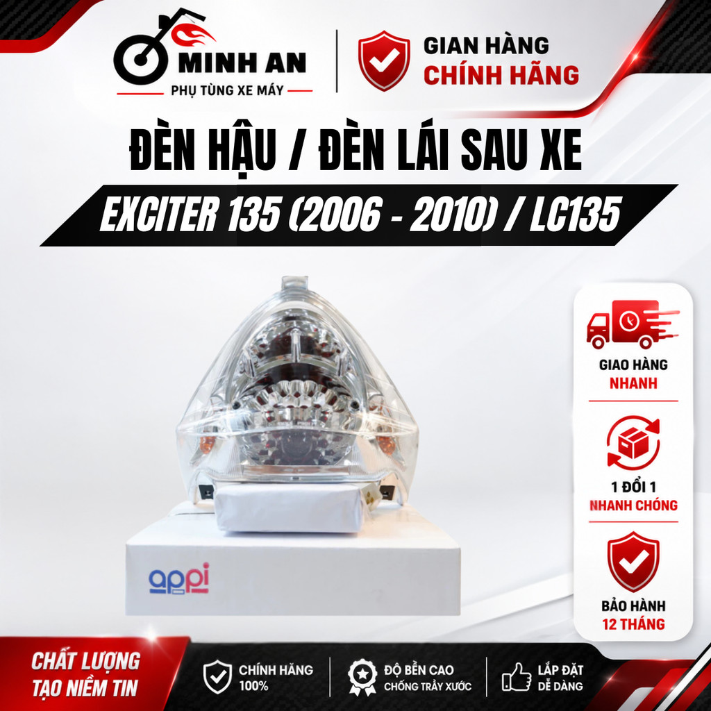 Đèn Hậu Ex 135 2010 Đèn Lái Sau LC135 2006-2010 APPi Malaysia Kèm Chân Bóng