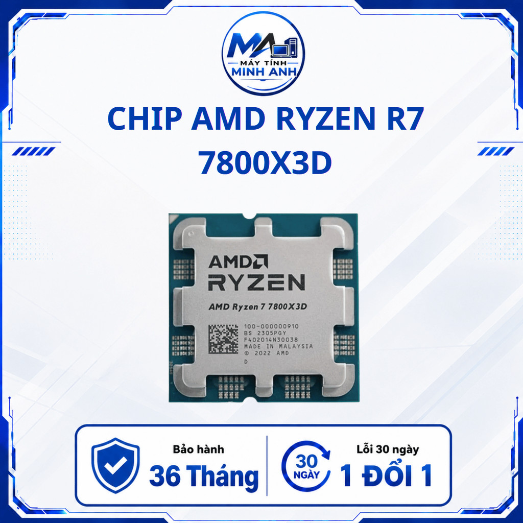 CPU AMD Ryzen 7 7800X3D AM5 Tray - BẢO HÀNH 36 THÁNG - 7950X Tray