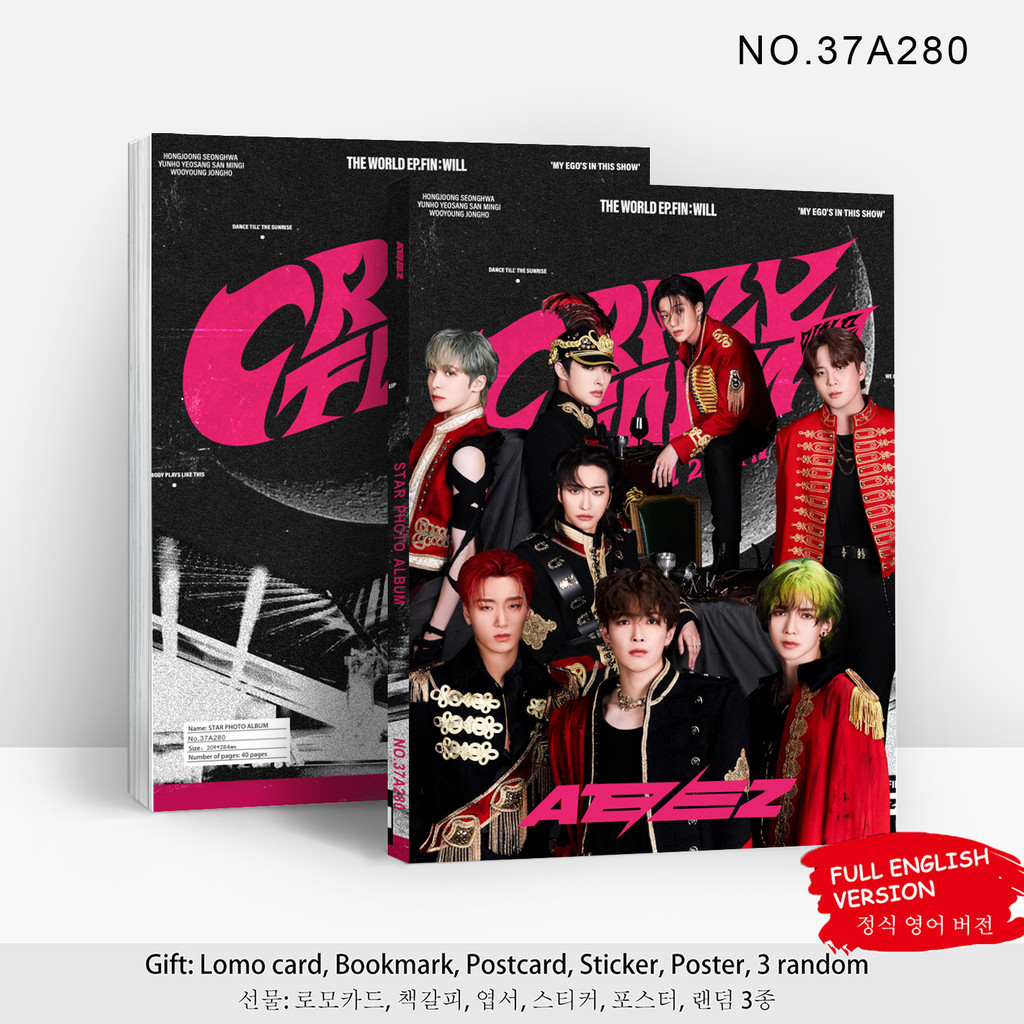 Album Ảnh ATEEZ Album Mới THE WORLD EP.FIN: WILL Tour Merchandise Star Photo Album 80p