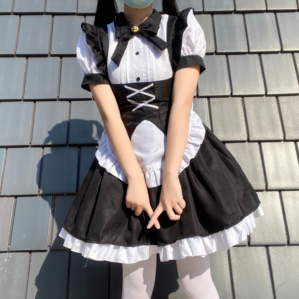 Xuất khẩu sang Nhật Bản Đen Trắng lolita Gothic Người Giúp Việc Trang Phục Halloween Trang Phục loli