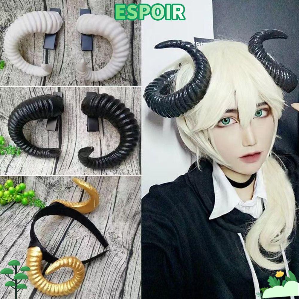 IESPOIRHA Dark Gothic Headband, 1 Cặp Black Gothic Style Devil Horn Headband, Ram Horn Hình Phụ Kiện
