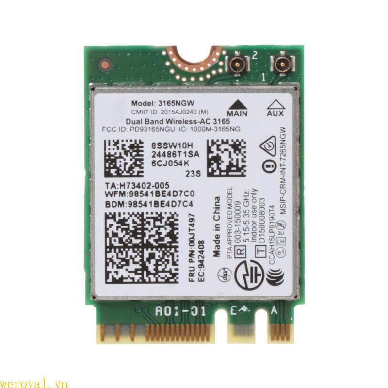 WER 2 4G 5G NGFF cho thẻ Wifi M 2 3165NGW Thẻ AC không dây băng tần kép 802 11