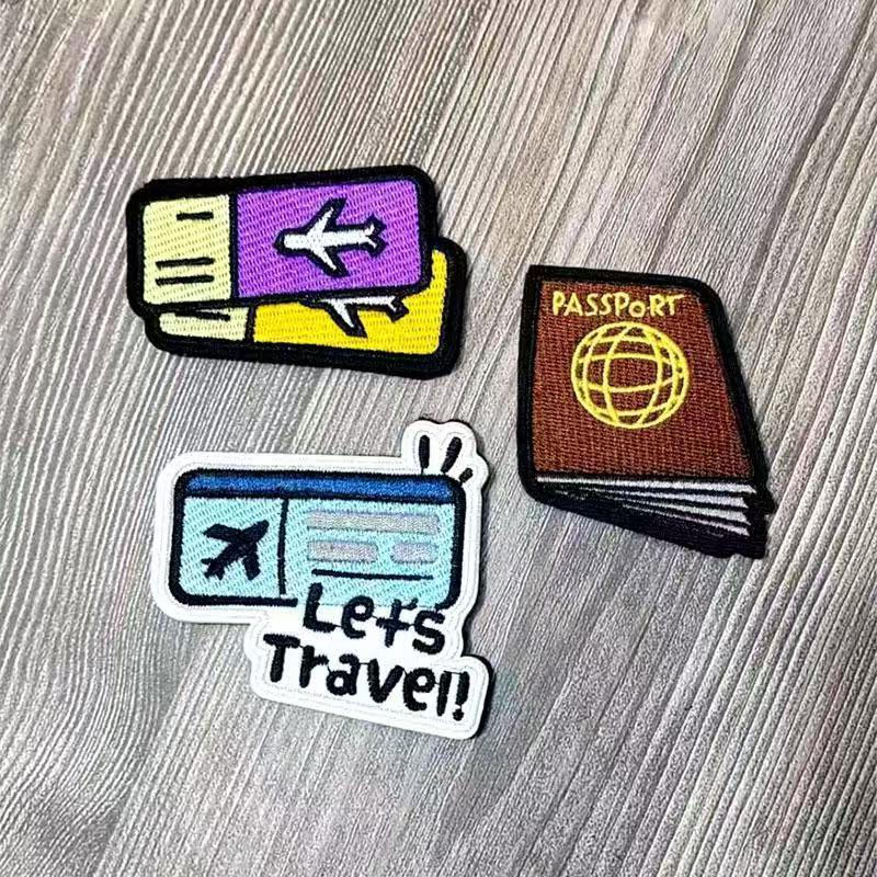 Hiking patches, airplane patches, decorative badges, embroidered magic patches, sunset patches, new 