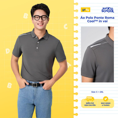 Áo Polo thể thao nam YODY Ponte Roma Cool In Vai Chạm Mát Lạnh Cho Hè Thoải Mái MAPO25S108