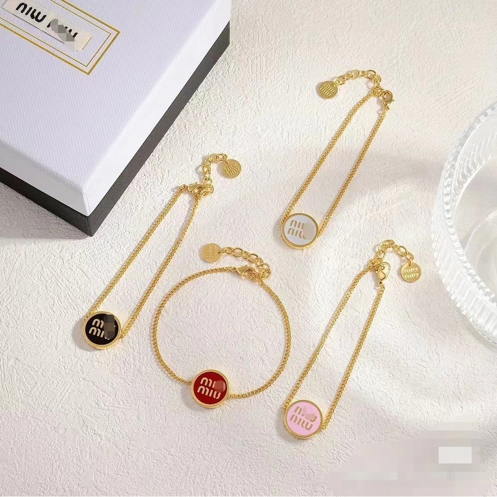 New Letter Miss Simple Style Circle Enamel New Women's Jewelry Collarbone Chain Bracelet