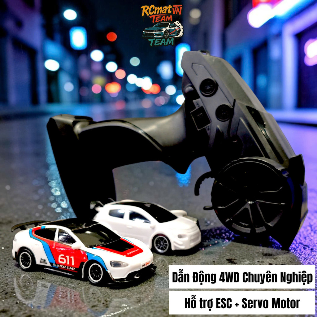 [NEW 2026] Xe Điều Khiển Mini Desktop Drift Car 1:64 Body Xe 2in1, Có Điều Tốc Và Đèn, Sạc Type C