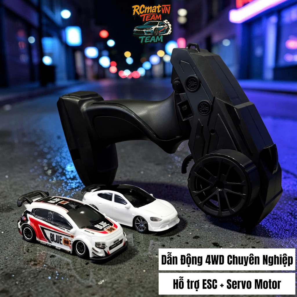 [NEW 2026] Xe Điều Khiển Mini Desktop Rally Drift Car 1:64 Body Xe 2in1, Có Điều Tốc Và Đèn, Sạc Typ