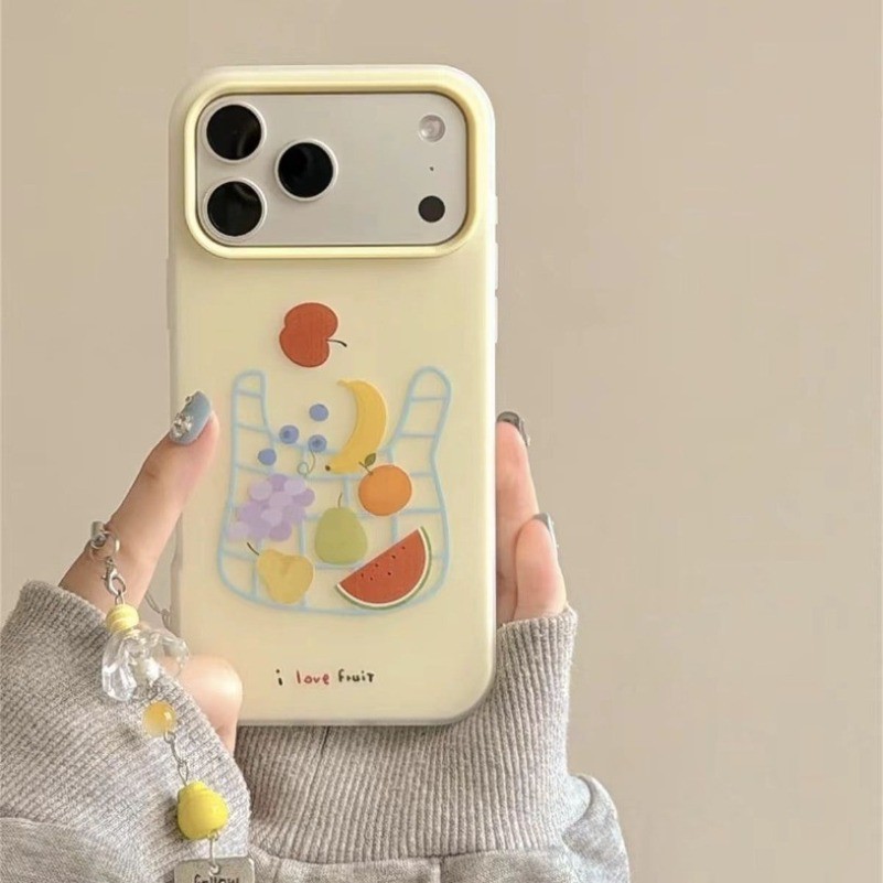 Mô Hình Túi Trái Cây 2 Trong 1 Trường Hợp Điện Thoại Cho iPhone 17 16 15 14 13 12 11 Pro Max X Xr Xs
