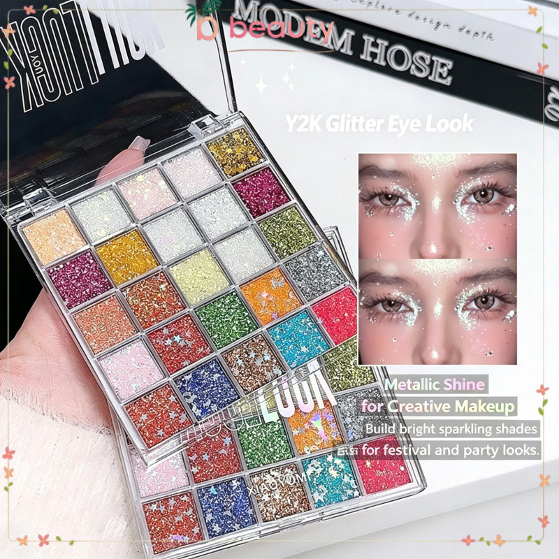 Hai Mươi Năm Màu Sequin Phấn Mắt Bảng Trang Điểm Sequin Phấn Mắt Bảng Lấp Lánh Lấp Lánh Ngọc Trai Lấ