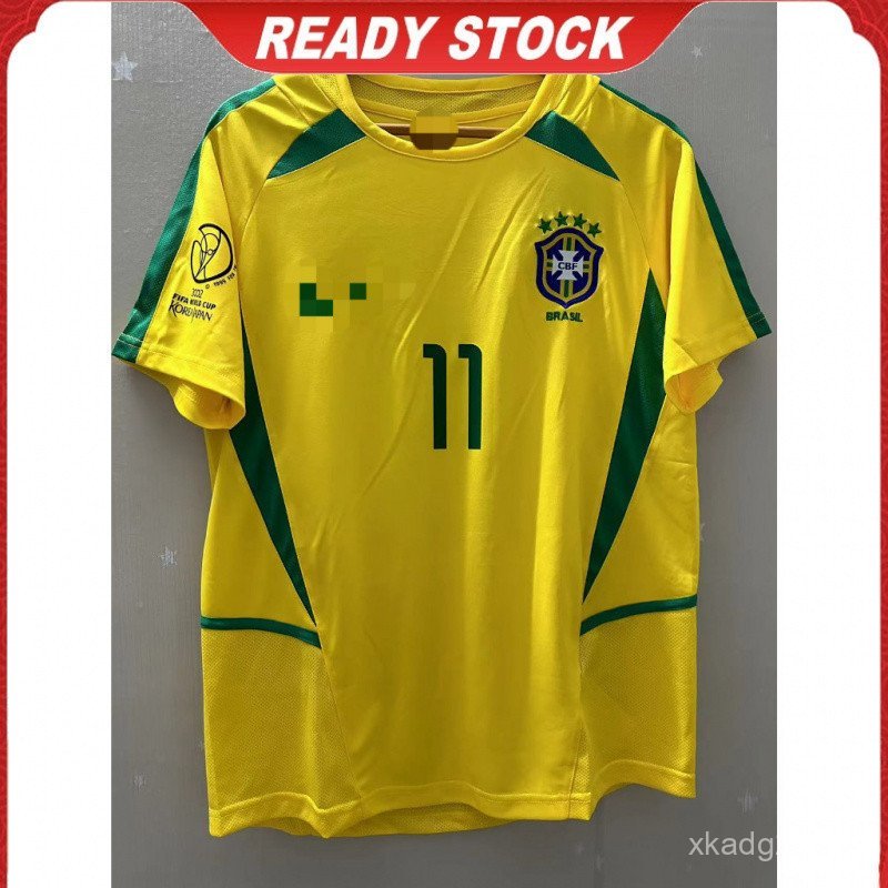 2002 Brazil RONALDINHO Áo bóng đá gia đình Áo thun tùy chỉnh Áo bóng đá RONALDO