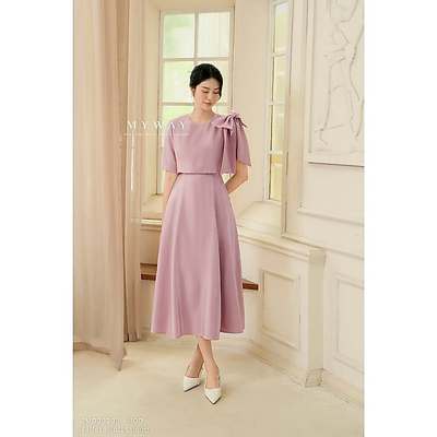 Đầm Dự Tiệc Nữ MY WAY Dáng Xòe Đính Nơ Cao Cấp 3MD08298