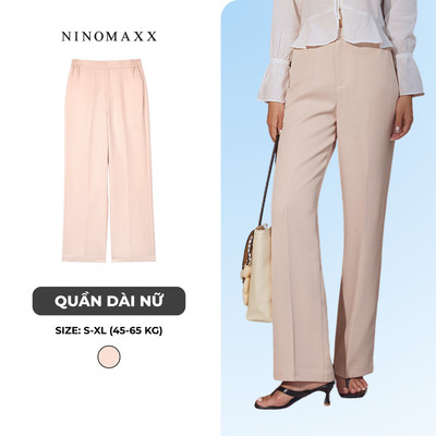 Quần Dài Nữ NINOMAXX Lưng Cao Ống Suông Thời Trang Công Sở 2410013