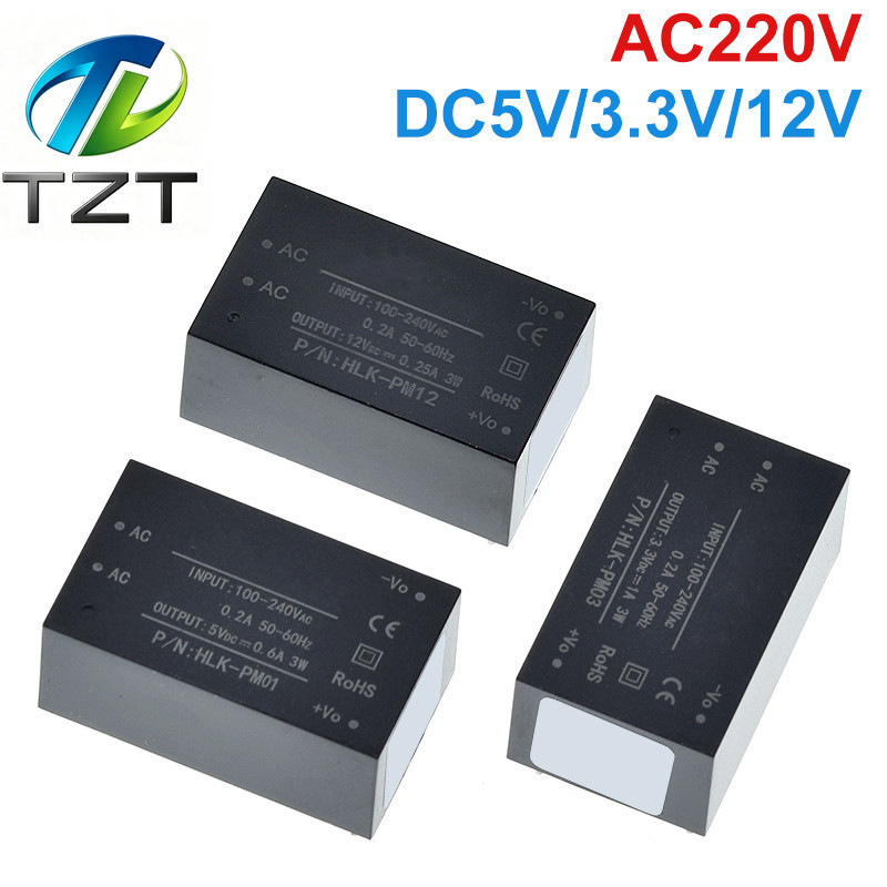 GREATZT HLK-PM01 HLK-PM03 HLK-PM12 AC-DC 220V đến 5V / 3.3V / 12V Mô-đun cấp nguồn Mini Công tắc gia