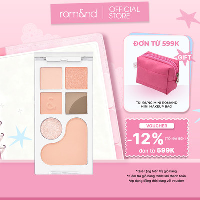 [Rom&nd] [Newbare] Bảng Phấn Mắt & Má Hồng Romand Bare Layer Palette 14g