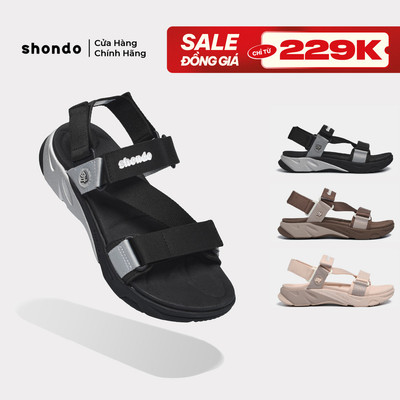 Giày Sandal Unisex Shondo F8M Ver 2 Đế Cao 4.5cm Bám Chắc Ổn Định Nhiều Màu