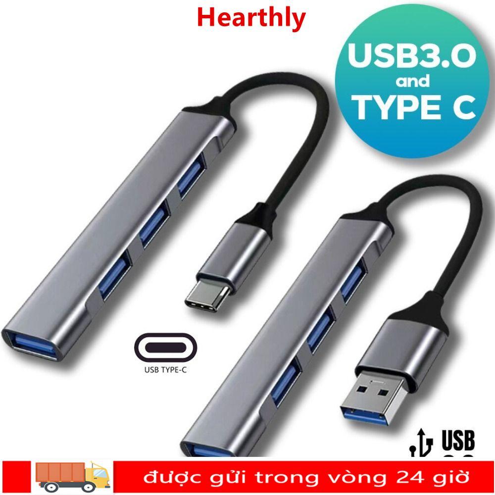 HEARTHLY USB-C HUB, Laptop PC Hợp Kim Nhôm Type-C Splitter, Tốc Độ Cao 4 TRONG 1 Bộ Chuyển Đổi OTG H