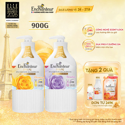 [CẢI TIẾN MỚI] Sữa tắm hương nước hoa Pháp Enchanteur Deluxe 900g - Mềm mịn như lụa Lưu hương 24H