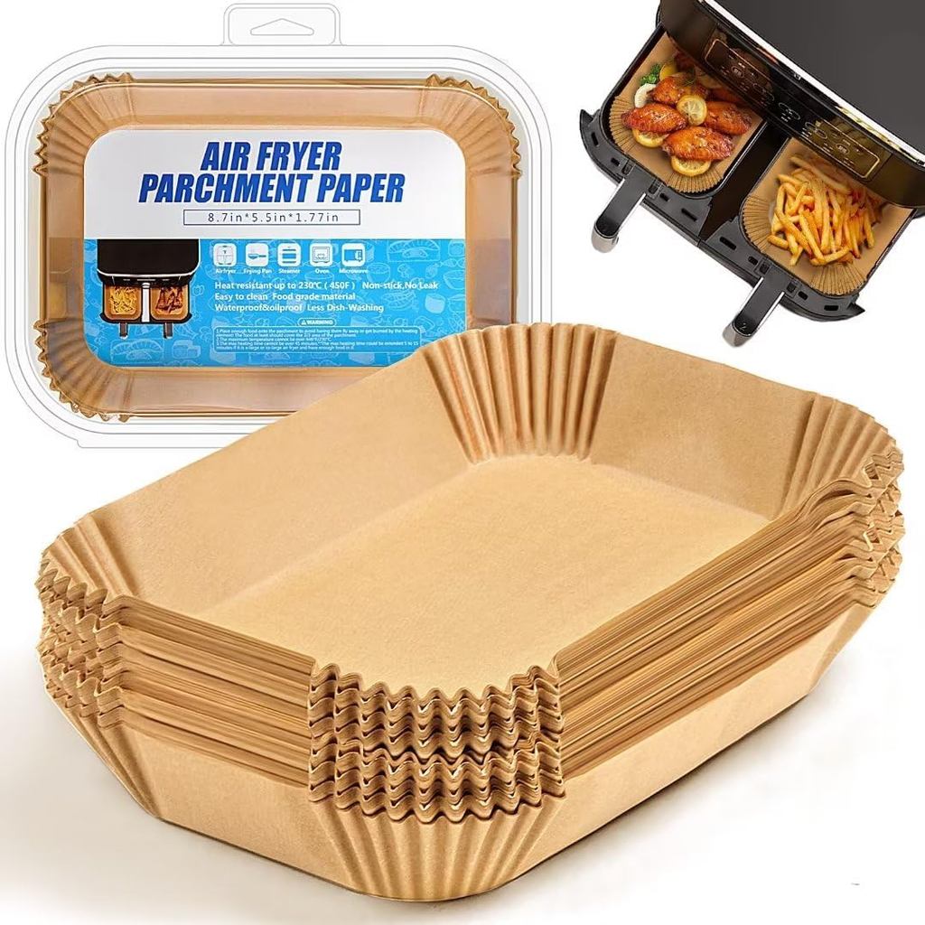 Air Fryer Liners Dùng một lần cho Ninja Airfryer: 125 chiếc 8.7x5.5 "Giấy dán da hình chữ nhật cho n