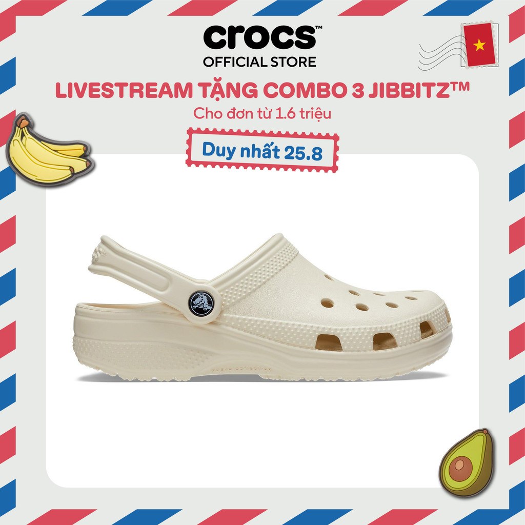 Giày Clog Unisex Crocs Classic - Bone - 10001-2Y2