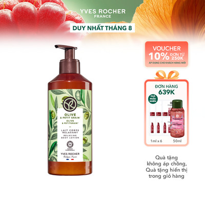 Sữa dưỡng thể hương oliu & tinh dầu Petitgrain Yves Rocher Body Lotion Olive & Petitgrain 390ml